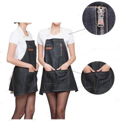 China High Quality Lattice Apron Chef Hairdresser Hairstylist Denim Salon Apron Woman Eco-friendly New Design for sale