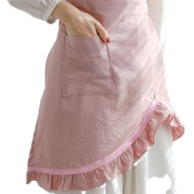 China Women Wholesale Apron Half Waist KEFEI Drink/Food Cotton Garden Florist Short Cleaning Apron For Cleaning for sale