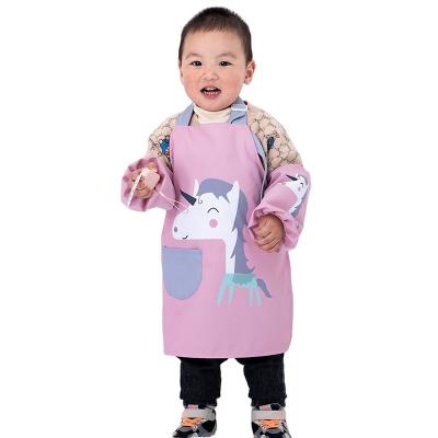 China Popular KEFEI Christmas Bib Child Apron Casual Art Painting Cooking Apron Kitchen Kids Apron And Sleeves for sale