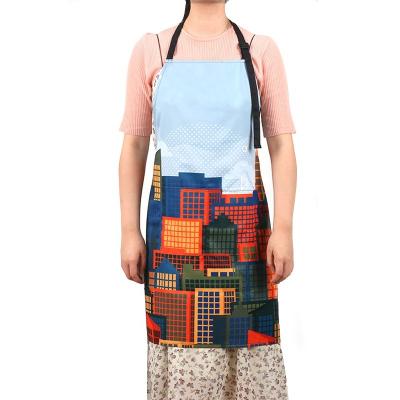 China KEFEI Manufacture Custom Cleaning Logo Printing Waterproof Apron With Pocket Kitchen Cooking Gardening Apron for sale