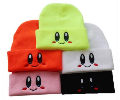 China JOINT Unisex Polyester / Cotton Winter Hat With Smiley Pattern Custom Knitted Beanie Hat for sale