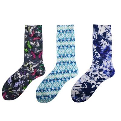 China Custom Manufacturer Fashion QUICK DRY Mens 3D Printed Crew Cotton Print Custom Socks for sale