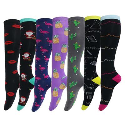 China Breathable Marathon Running Socks Women Long High Leg Muscle Compression Socks Anti-Muscle Protection Calf Tube Sports Socks for sale