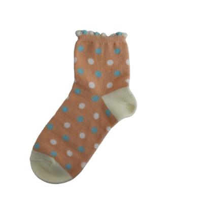 China Cute Women's Solid Color Polka Dot Korean Style Candy Socks QUICK DRY Cotton Socks Autumn And Winter Socks for sale