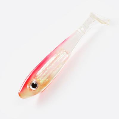 China Kishimoto Sturgeon Fishing Lure 9cm/8g 4Pcs Paddle Tail Paddle Tail Soft Durable Silicone Rubber Long Mount Bass Baits for sale