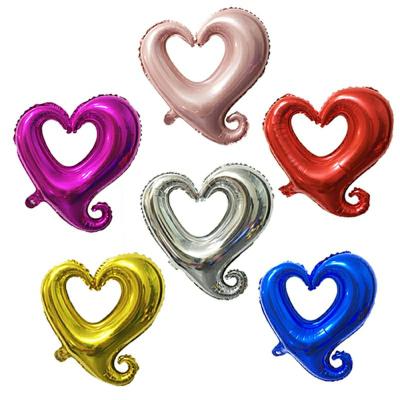 China 18 Inch Crochet Heart Foil Balloon Valentine's Day Wedding Decoration Balloon Gift Toy for sale