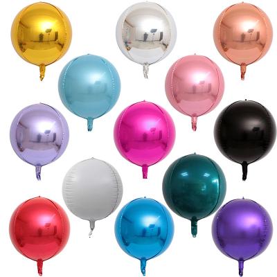 China Gift Toy 18inch 4D Round Shape Foil Balloon Party Decoration Inflatable Helium Balloon Wedding Decoration for sale