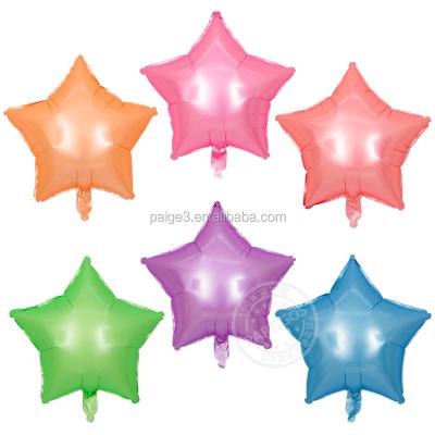 China Toys / Gift / Decorations Wholesale Fluorescent 18inch Star Shape Metallic Single Multicolor Foil Balloons for sale