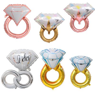 China Diamond Balloons Bride Ring Decoration Lover Wedding Foil Ring Engagement Foil Valentine Party Toys for sale