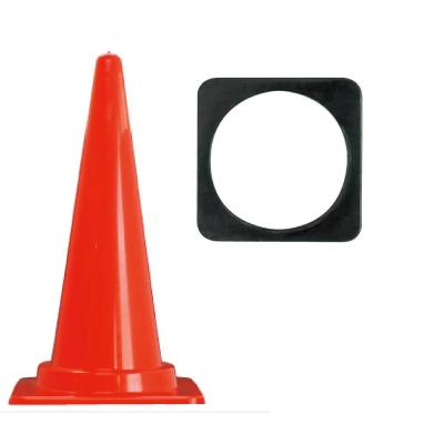 China Quadrado Cone de Tráfego Peso 1,5 Kg Cone de Segurança Base de borracha 280*280*27mm à venda