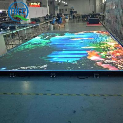 China Remote Control Interchange With LED Effects Interactive Dance Floor Visual Digital RGB LED Starlit And Pixel Dyeing Dance Floor Tile Dance Floor for sale