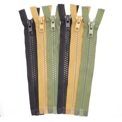 China Resin 10# viable large zipper giant plastic zipper for vest vislon short zipper open end for sale