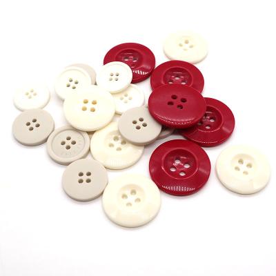 China Other Logo Custom Resin Clothing Monochromatic Blouse Buttons White Button Up Shirt Designer Polyester Craft Buttons for sale