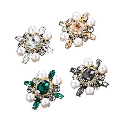 China New Diamond Buckle Alloy Headdress Bridal Pearl Flower Dish Garment Diy Headwear Jewelry Accessories for sale