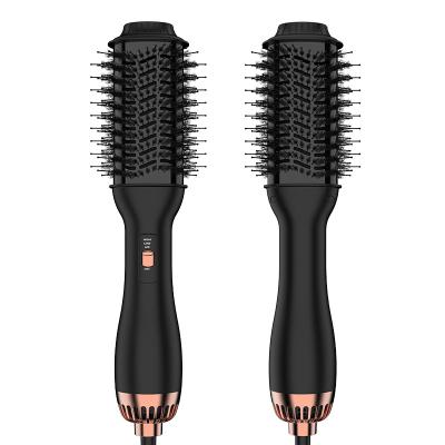 China Small Electric Curling+Straightening+Dryer SMET 1000W Comb One Step 3 In 1 Design Hair Dryer Volumizer Hair Straightener Brush Ceramic Hot Airbrush for sale