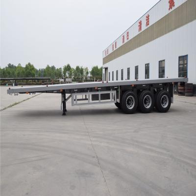 China Transport Container Volkswagen Brand Multifunctional 3 Axle 40 Ton Flat Semi Trailer Low Price Is Cheaper And Efficient Transportation for sale