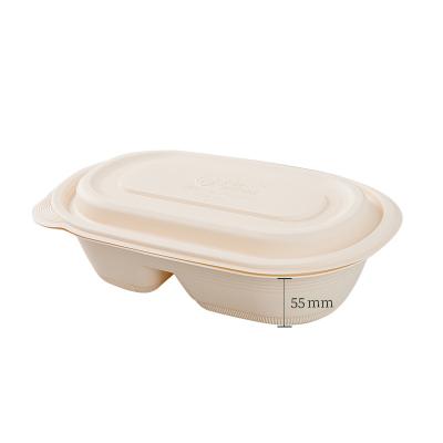 China Microwavable Disposable Food Container Eco Food Wrapping Paper Lunch Box Microwavable Takeout Soup Bowl With Lid for sale