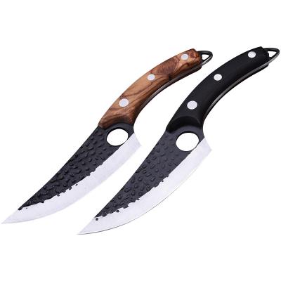 China Viable Professional Serbian High Carbon Steel Hand Forged Cleaver Kitchen Viking Cleaver Boning Knife Butcher Chef Knives for sale