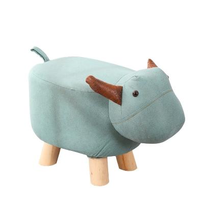 China Contemporary Gray Elk Animal Ottomans Kids Footrest Stool with Vivid Adorable Animal-like Features for sale