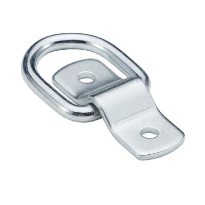 China Truck D Ring Tie-Down Anchors with Bolton Clip Safe Cargo Tie Downs with Heavy Duty Silver Steel D Rings for sale