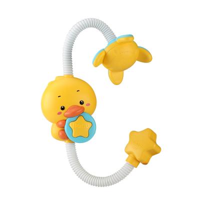 China Plastic Kids Bathroom Duck Shower Cute Duckling Summer Baby Yellow Bath Splashing Toys for sale