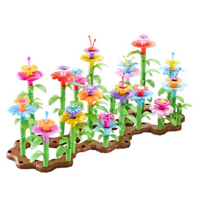 China STEM toys kids puzzle DIY flower garden blocks set for girls TQ083634 for sale