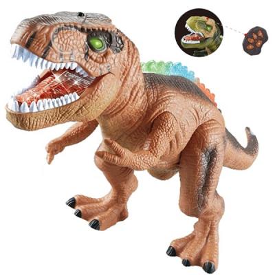 China Plastic Remote Control Dinosaur World Jurassic Dinosaur Toys Walking And Howling Sound Trex Dinosaur Toy With LED Light Up For Kids for sale