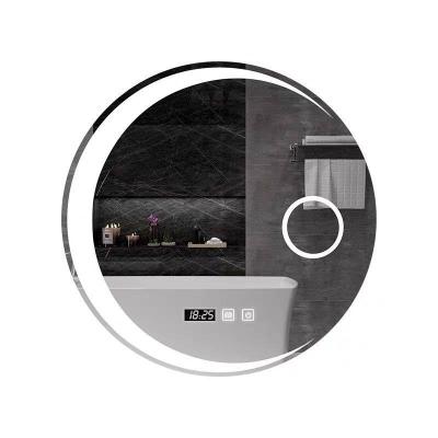 China Round Wall Mirror Illuminated Custom Silver Modern Bath Mirrors Led Smart Bathroom Mirror With Led Light for sale