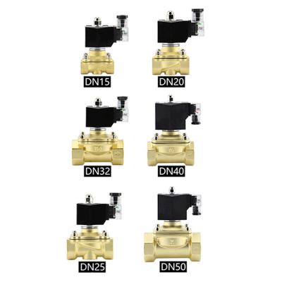 China AC220V110V36V DC24V12V 1/2 inch 2W Air General Brass Pipe Threaded Solenoid Valve for sale