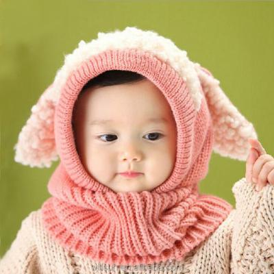 China Girls COMMON COMMON Hood Scarf Caps Set Christmas Gift Gorras Babies Lovely Knit Crochet Winter Snowman Warm Knitted Hat for sale