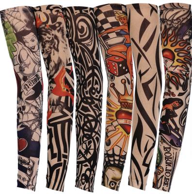 China Outdoor Breathable Tattoo Arm Sleeve Men's and Women's Arm Sleeve Sunscreen Breathable Seamless Tattoo Sleeve for sale