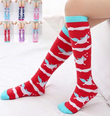 China QUICK DRY funny kids bangs fun girls 3-12Y high long knee socks cute QUICK DRY animal pattern kids crazy big boot for sale