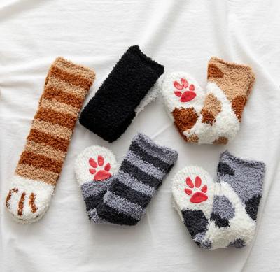 China Wholesale 2022 3D cartoon bear cat anti-skid cute claw sock socks children's winter fuzzy non-slip comfortable socks cmax for sale