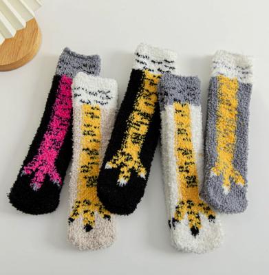 China 2022 Wholesale Cute 3D Cartoon Anti-slip Cute Chicken Claw Children's Socks Non-slip Non-slip Comfortable Cmax Blurred Winter Socks for sale