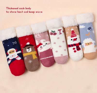 China Fuzzy Toddler Floor Socks Cute Animal Baby Winter Warm Comfortable Non-slip Socks for sale