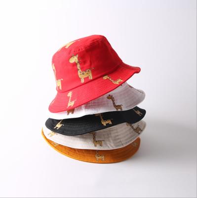 China Fashion Breathable Popular Cotton Print Bucket Hat Embroidery Good Quality 100% Giraffe for sale