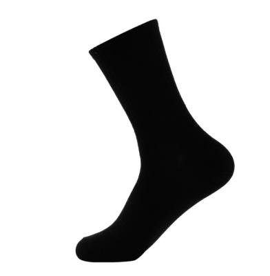 China 2019 wholesale custom made high quality antibacterial bamboo fiber color business men's solid black sock for sale