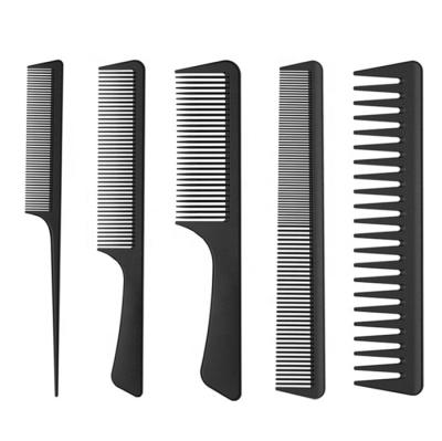 China Wholesale Comfortable Good Quality Plastic Hair Comb Black Custom Shape Hair Comb Set Professional Hair Straightener Comb For Salon for sale