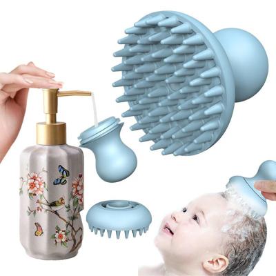 China Round Shape Waterproof Direct Design Baby Hairbrush Factory Supply Household Detachable Soft Silicone Baby Hairbrush for sale