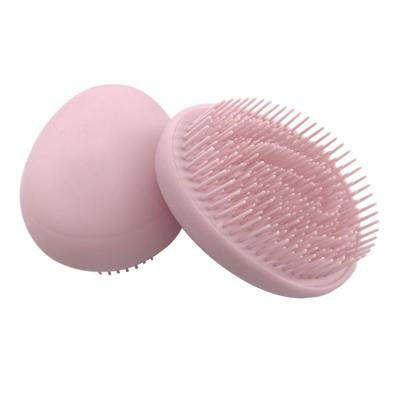 China New Egg Shape Hair Brush Massager Shampoo Detangling Waterproof Popular Pink Soft Hair Brush For Home for sale