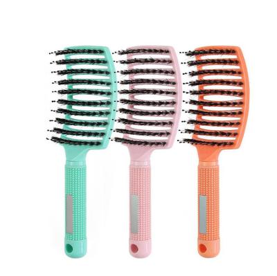 China New Style Boar Bristle Soft Detangling Hair Wave Brush Waterproof Fashionable Plastic Brush Handle For Home for sale