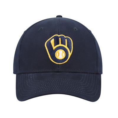 China Factory COMMON supply hot style adults curved brim navy blue embroidery magic band closure baseball cap unstructured dad hats for sale