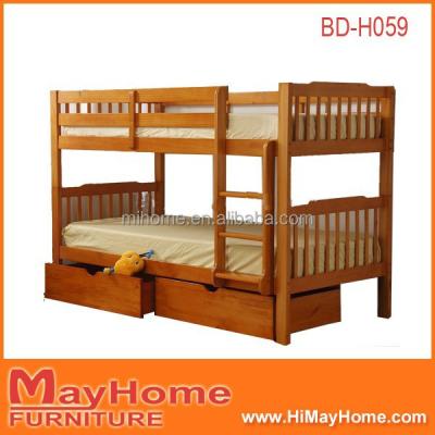 China 2015 Solid Wood Pine Multifunctional Bunk Bed Wooden 2 Drawers Popular Storage for sale