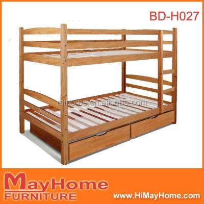 China Solid Wood Simple Design With Pull Out Drawers Bunk Bed For Adult for sale