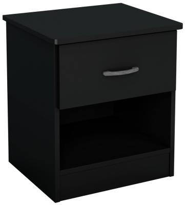 China (Other) Simple and Modern Adjustable Design 1-Drawer Nightstand-pure black for sale