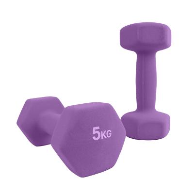 China Universal Cheap Hot Selling Hexagon Colorful Woman Covered Dumbbell Set Woman Dumbbell Set for sale