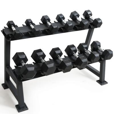 China Universal Rubber Hex Dumbbells Gym Equipment Free Weight Adjustable Dumbbell Weightlifting For Fitness Sport Weighs Dumbbell Sets for sale