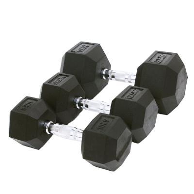 China Universal Wholesale Home Hex Neoprene Cast Mancuernas Equipment Fitness Weightlifting Coat Rubber Dumbbells For Sale Dumbbell Set for sale