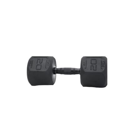 China Universal Black Rubber Hex Dumbbells Gym Use 10 Kg 40kg 50kg Hex Dumbbell Set For Sale for sale