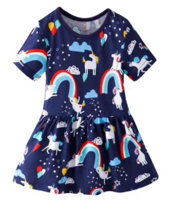 China Girls' Breathable Cotton Printed Summer All Colors Dresses for sale